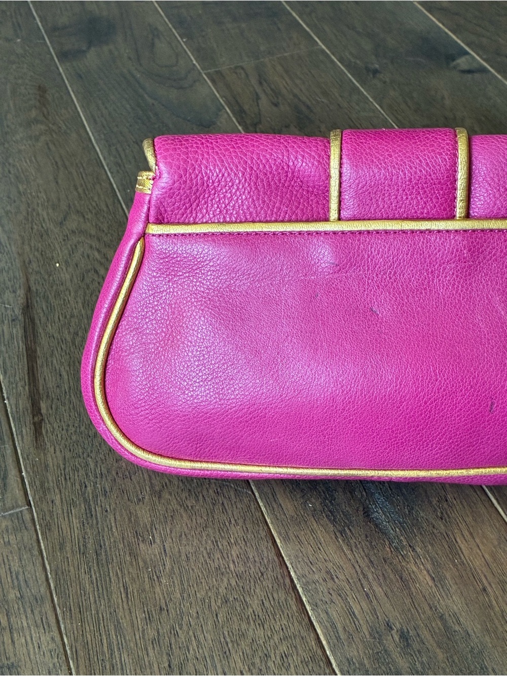Dooney & Bourke x Hayden Panettiere Gold Plated Leather Clutch, Lim Ed Y2K, Rare - Picture 6 of 15